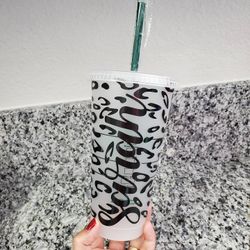 Starbucks Reusable Cold Cups. Cheetah Starbucks cup