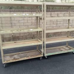 Metal Storage Shelves 5 Tier Racks On Wheels Adjustable