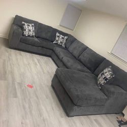 Dark Gray Casual Cozy Big Couch Sectional With Chaise👌 Ne Brand 💥 Fastest Delivery ✅
