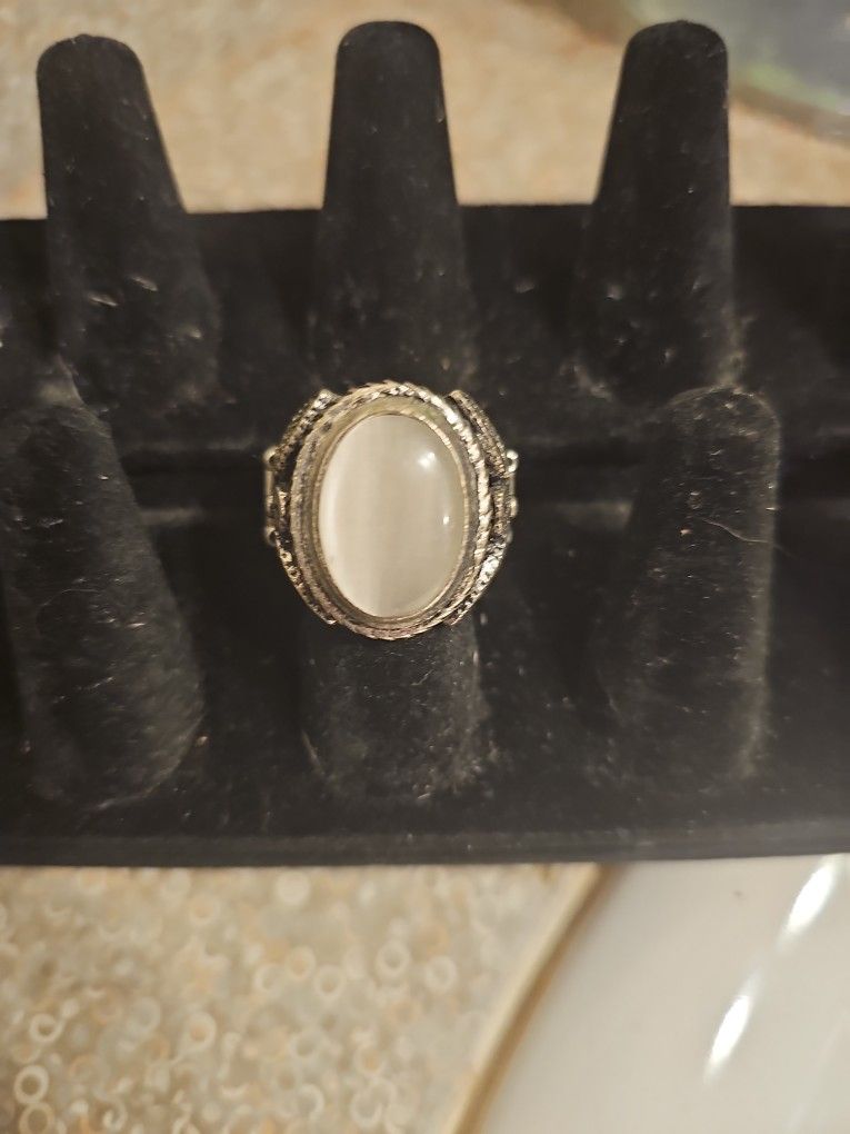 White Adjustable Ring