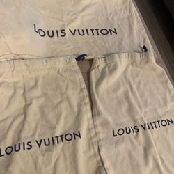 2 Large Louis Vuitton Dust Bags w 1 Pillowcase- has a few yellow stains