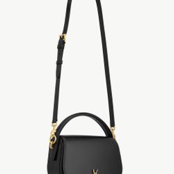 YSL Saint Laurent Voltaire Top Handle Shoulder Crossbody Black Leather Bag