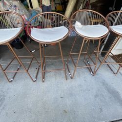 4 Bar Rose Gold bar Stools