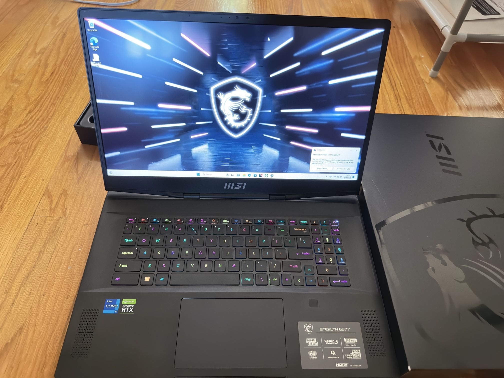 MSI Stealth GS77 17.3 144HZ Gaming Laptop. Intel 12th gen i7-12700H  - Ram 16GB 1TB- Nvidia RTX 3060