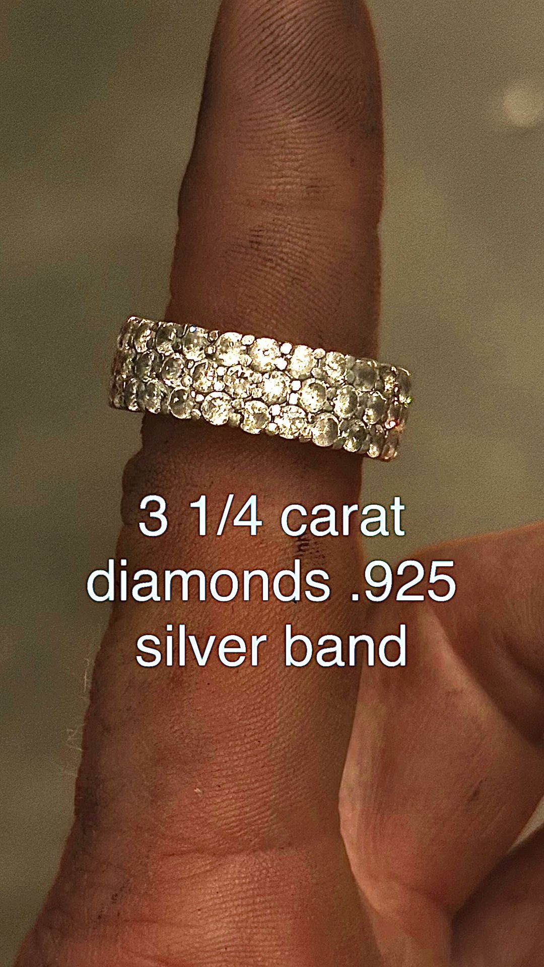 .925 Silver Mossanite Ring