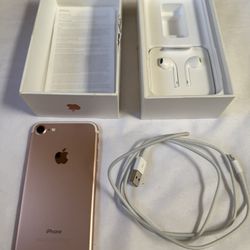 Never Used iPhone 7 32GB Rose Gold Unlocked Sim card Inside And Box With With Serial Number 