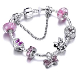 New sterling silver pandora like bracelet with charms