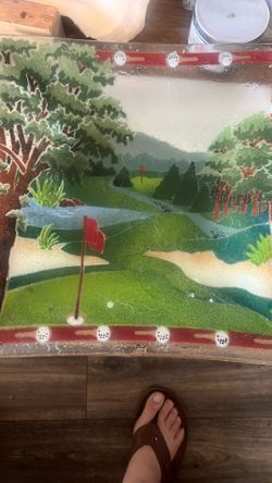 Golf Themed Glass Coffee Table