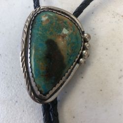 Turquoise Bo Lo Tie Marked R 