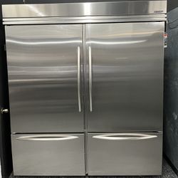 Built In Kitchen Aid Bottom Freezer Refrigerator Set 72”  
