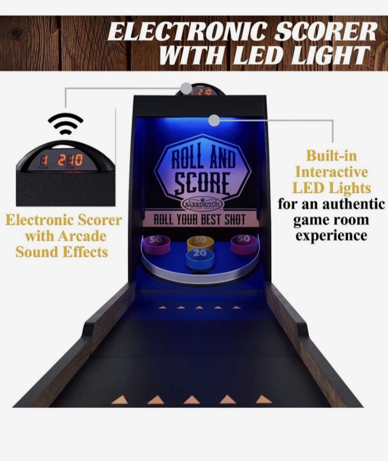 Roll and Score Classic Arcade Style With Sound Effects and Flashing Lights