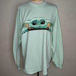 Disney Star Wars The Mandalorian Grogu Spirit Jersey Size Small Green Baby Yoda