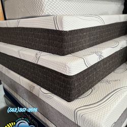 Queen Organic Mattress And Boxspring Bed Set Cama Memory Foam New