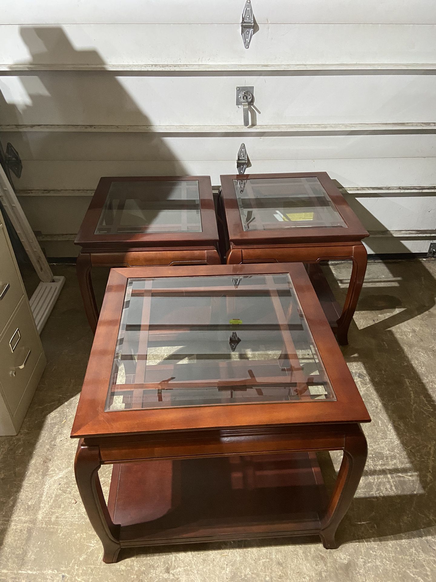 Glass top Coffee Table And Side Tables 