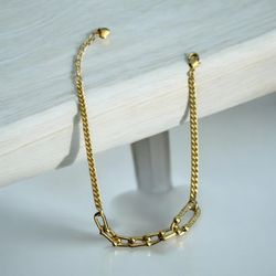 Chain Link Style 14K Gold Electroplated Bracelet