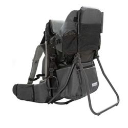 ClevrPlus Cross Country Baby Backpack Carrier, Grey, Toddler Hiking Backpack with Comfortable Seat, Adjustable Straps & Belt, Foldable Frame (B4)