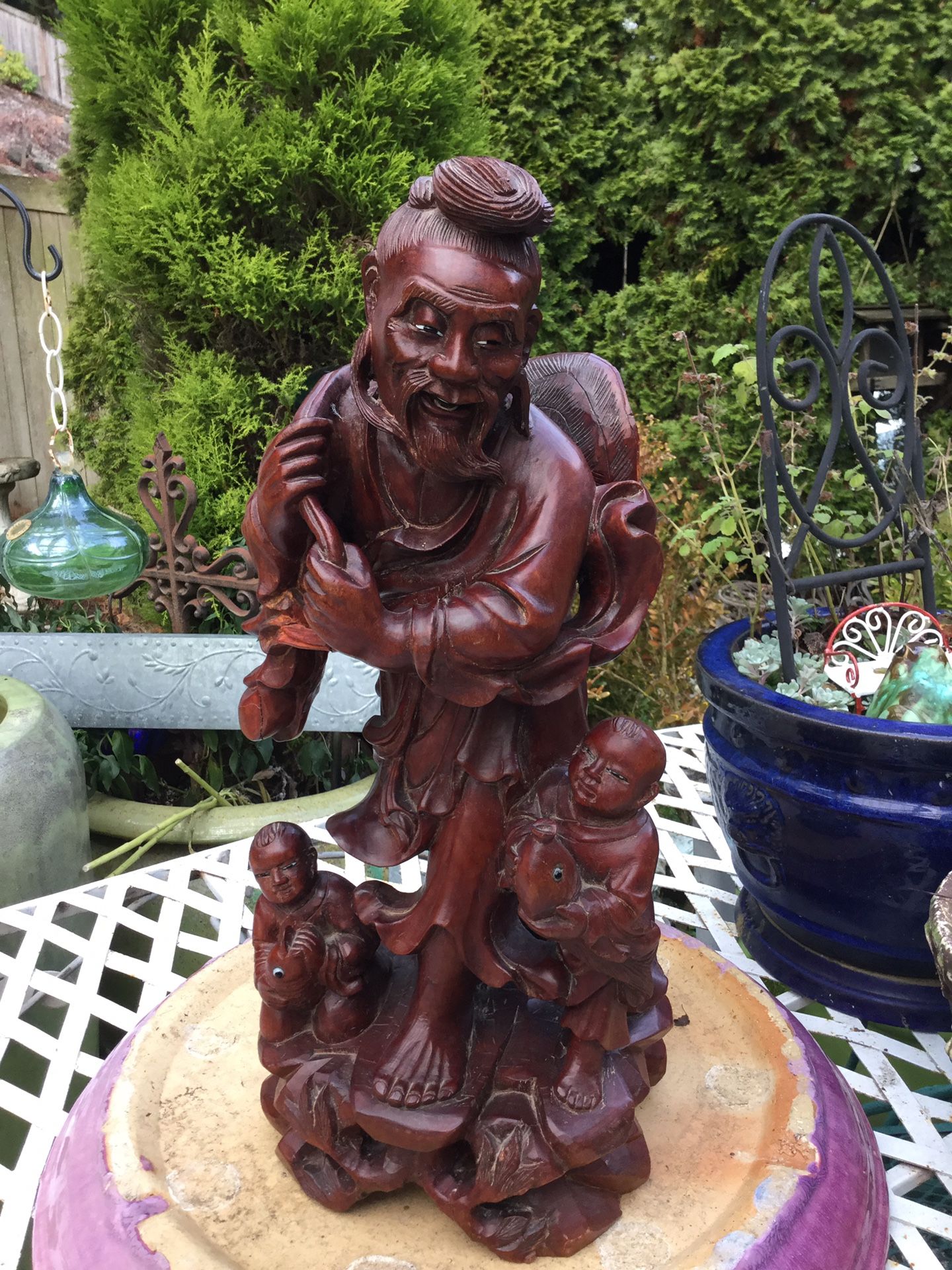 Mahogany Asian Antique China Man