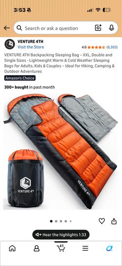 VENTURE 4TH Backpacking Sleeping Bag – XXL