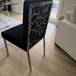 4 Caged Velvet Dining Chairs For Sale