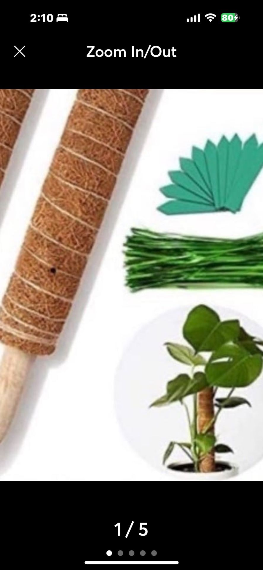 1 Coir/Plant Support with Tie and Tags