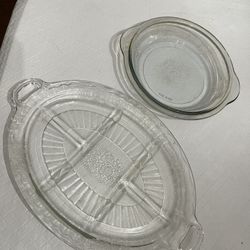 Clear White Depression Glassware 