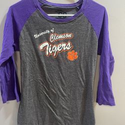 Women's Shirt Clemson Tigers 3/4 sleeve raglan Size Large 