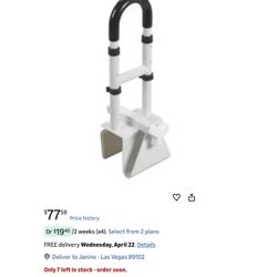 Drive Medical Clamp On Tub Rail White Steel