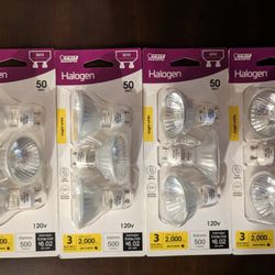 NEW - FEIT Halogen Frost Dimmable MR16 GU10 50 watt 120v Light Bulbs 3 -Pack