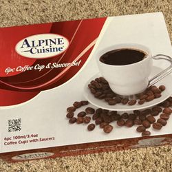 Coffee Cup & Saucer 6pc Set 