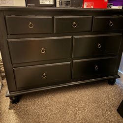 Black Wooden Dresser 48”l x 20”w x 33”h