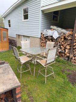 Patio furniture set with umbrella