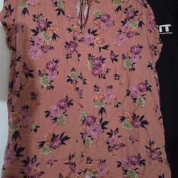 Buffalo Women's Casual Floral Blouse With A Tie In Front Xl