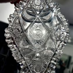 Vintage Genuine Crystal  Cut Dish  ( Pre 1863 J. HOARE  ABEG . ) 