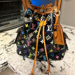 Authentic Louis Vuitton Multicolor Petit Noe Shoulder Bag 