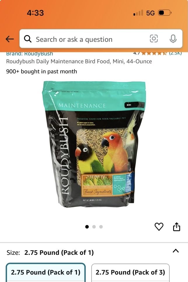Daily Maintenance Bird Food