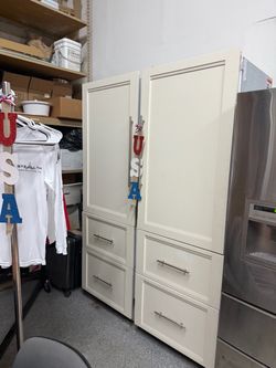 Subzero- 3 years old, counter depth, refrigerator, and freezer