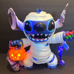 Disney Parks 2025 Happy Halloween Stitch Mummy Popcorn Bucket In Hand