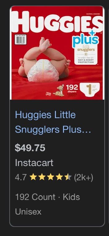 Huggies Size 1 PLUS+ (192) Count