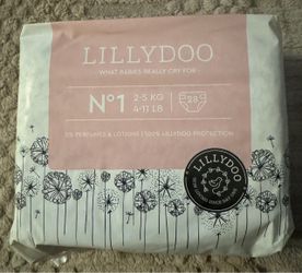 New One (1) LILLYDOO Disposable Hypoallergenic Baby Diapers Size 1 (4-11 lbs) 28 Count
