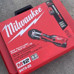 Milwaukee M12 12-Volt Lithium-Ion Force Logic Cordless ProPress Pro Press Tool Kit 3x Jaw w/ 2x 1.5 Ah Battery & Case  $1499  New