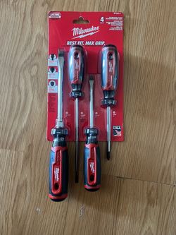 Milwaukee 4-Piece Cushion-Grip Screwdriver Set