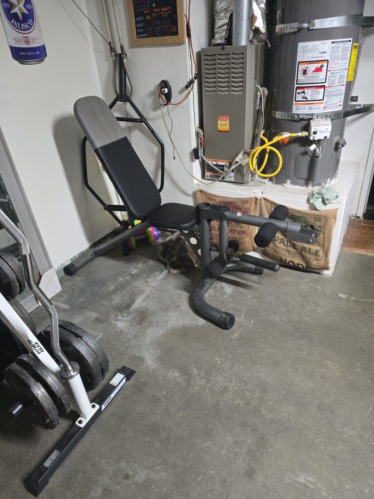 Leg Press & Bicep Work Out Bench