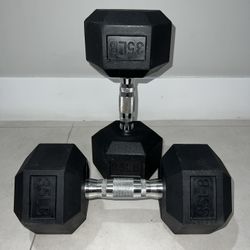 35 Lbs Pound Dumbell Hexagon Rubber Dumbell 
