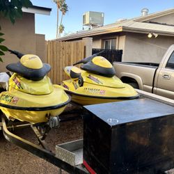 Pair of Sea-Doo XP 1997 Jet Skis with Trailer 