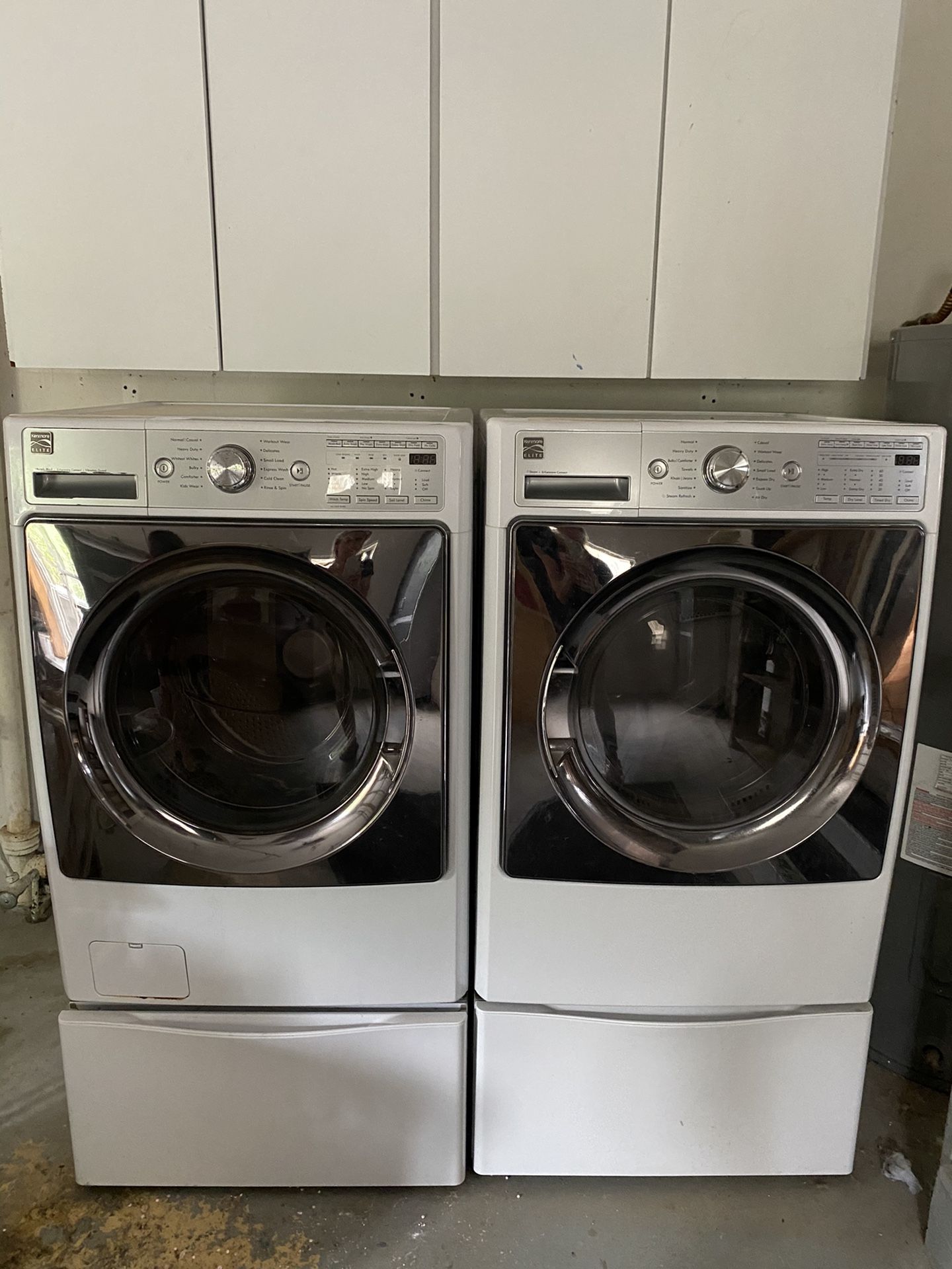Kenmore Elite Washer and Dryer with drawers