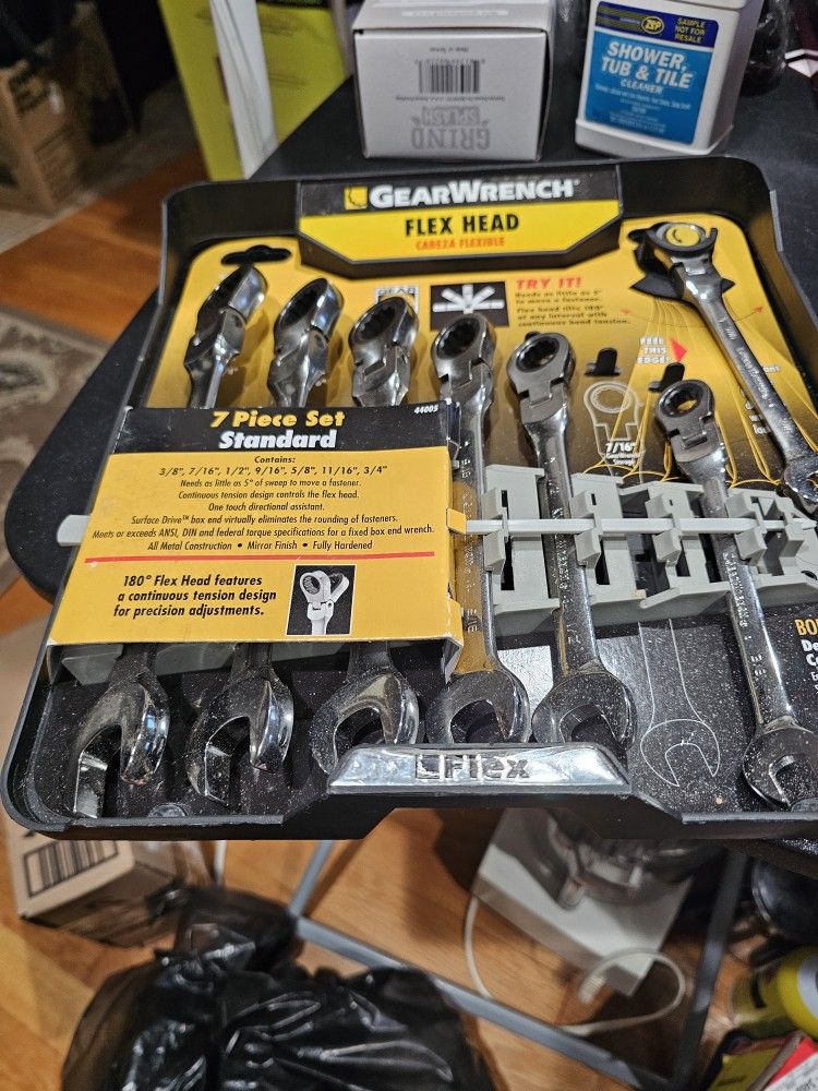 GearWrench 7-Piece Flex Head Ratchet Combination Wrench Set , SAE, NEW,