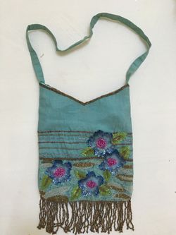 Unique beaded cloth purse