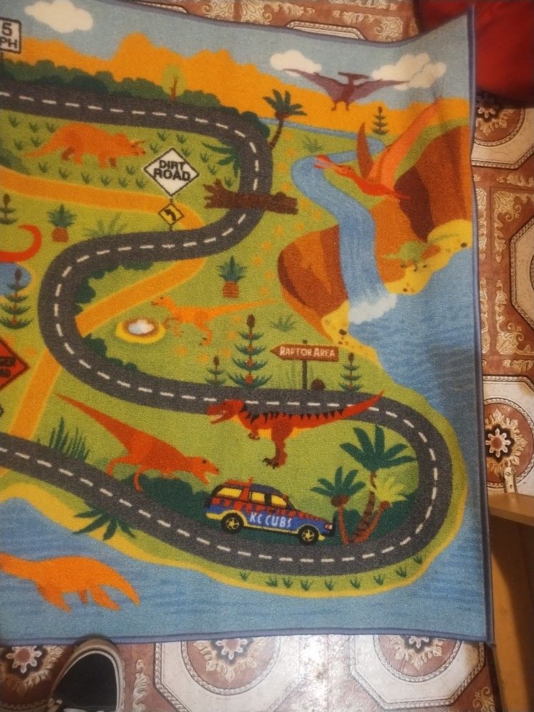 Kids Dinosaur Themed Play Rug