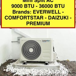 Mini Split AC 9000 BTU - 36000 BTU (Air Conditioner) Brand New 