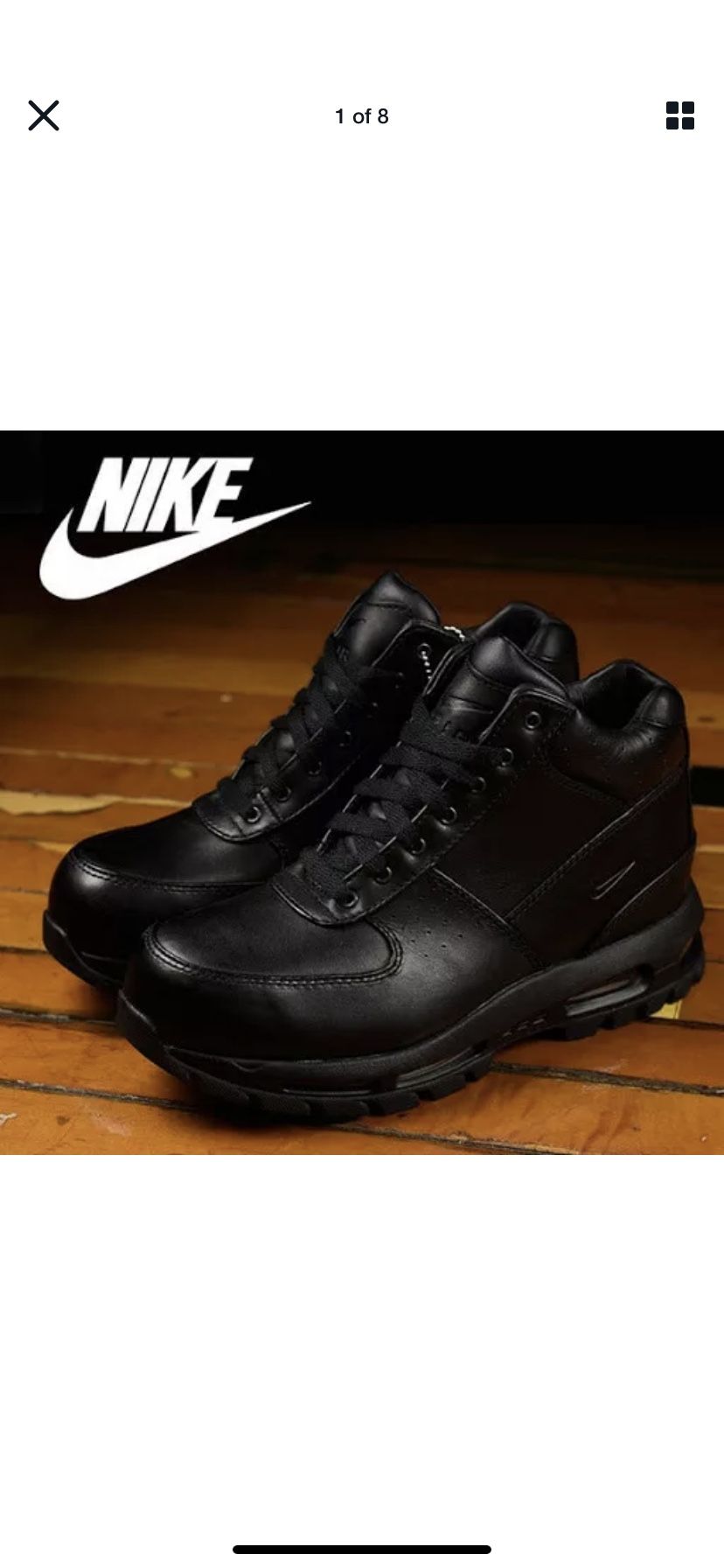 Nike ACG Air Max Goadome 2013 Leather Boots Triple Black Out 599474-050 SZ 10